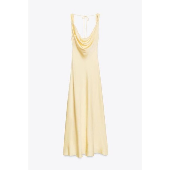 ZARA ZW COLLECTION SATIN LONG DRESS - Picture 8 of 10